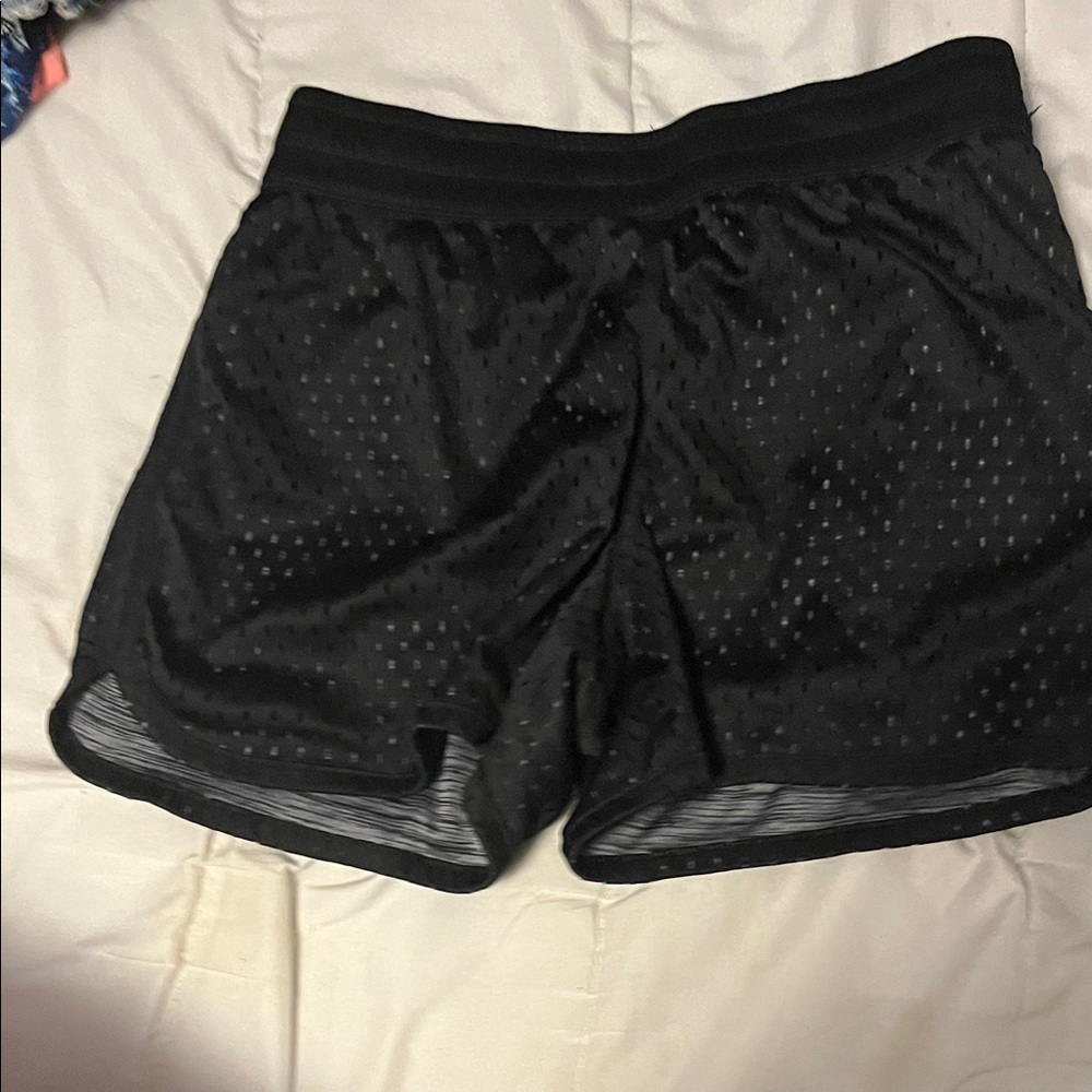 Women's Black Mesh Shorts